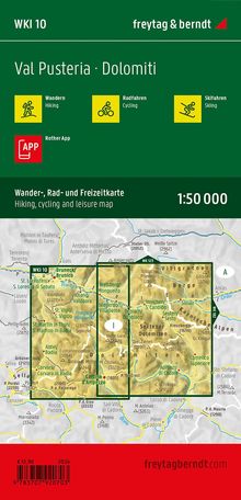 Pustertal - Dolomiten, Wander-, Rad- und Freizeitkarte 1:50.000, freytag &amp; berndt, WKI 10, Karten