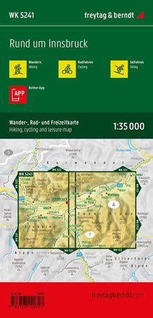 Rund um Innsbruck, Wander-, Rad- und Freizeitkarte 1:35.000, freytag &amp; berndt, WK 5241, Karten