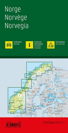 Norwegen, Straßenkarte 1:600.000, freytag &amp; berndt, Karten