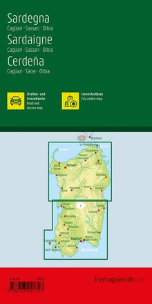 Sardinien, Straßen- und Freizeitkarte 1:150.000, freytag &amp; berndt, Karten