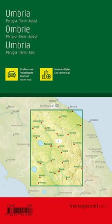 Umbrien, Straßen- und Freizeitkarte 1:150.000, freytag &amp; berndt, Karten