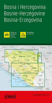 Bosnien-Herzegowina, Straßen- und Freizeitkarte 1:200.000, freytag &amp; berndt, Karten