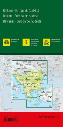 Balkan - Südosteuropa, Straßenkarte 1:2.000.000, freytag &amp; berndt, Karten