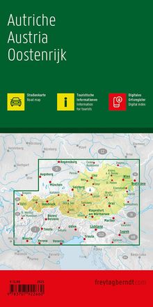 Österreich, Straßenkarte 1:500.000, freytag &amp; berndt, Karten