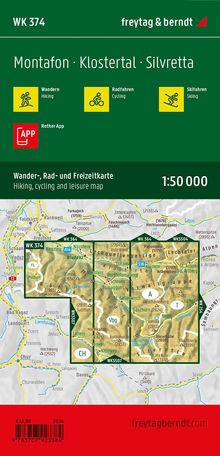 Montafon, Wander-, Rad- und Freizeitkarte 1:50.000, freytag &amp; berndt, WK 374, Karten