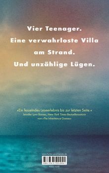 Vier Teenager. Eine verfallene Villa. Unzählige Lügen. Himmel und Meer in sanften Farben im Hintergrund.