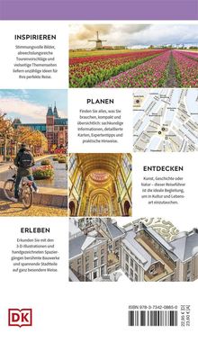 INSPIRIEREN, PLANEN, ENTDECKEN, ERLEBEN. Bilder von Tulpenfeldern, Stadtansichten, Karten und historischen Gebäuden.