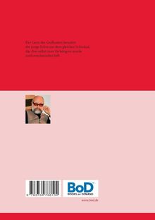 "Der Geist des Großvaters bewahrt die junge Erbin..." steht auf rotem Hintergrund. Unten ein Foto eines bärtigen Mannes.