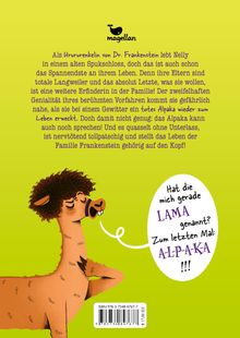 Ein Alpaka mit Afrofrisur beschwert sich humorvoll in einer Sprechblase, weist darauf hin, dass es kein Lama ist. Magellan-Logo oben.