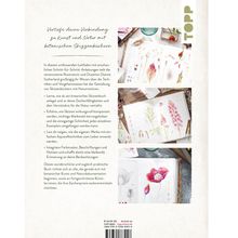 Vertiefe deine Verbindung zu Kunst und Natur mit botanischen Skizzenbüchern. Logo: "TOPP". Drei Skizzenbuchfotos.