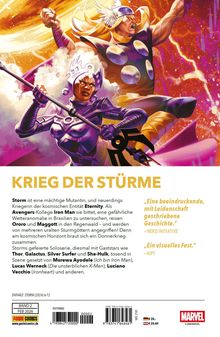 "Krieg der Stürme" – Storm, mächtige Mutantin, kämpft mit Avengers; Illustration mit Storm und einem weiteren Helden.