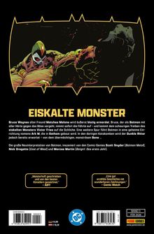 EISKALTE MONSTER. Eine Batman-Interpretation mit düsterer Illustration eines maskierten Charakters im Bat-Symbol. 