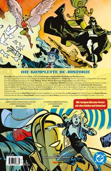"Die komplette DC-Historie" steht groß. Superhelden sind farbenfroh illustriert. Logo von DC Comics unten rechts.