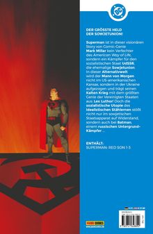 "Der größte Held der Sowjetunion! Superman kämpft für die UdSSR. Enthält: Superman: Red Son 1-3." Links steht Superman.