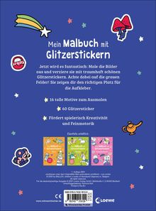 Mein Malbuch mit Glitzerstickern - Einhörner, Drachen und Feen, Buch