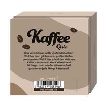 "Kaffee Quiz" und Fragen zu Kaffeedomantie, Kaffeeproduzent, löslichem Kaffee, Kaffeeblume. Beiges Design mit Kaffeebohnen.