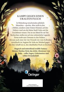 „Kampf gegen einen uralten Fluch“ beschreibt mysteriöses Verschwinden in Hohenburg. Illustration mit Schloss, Mann und Pflanzen.