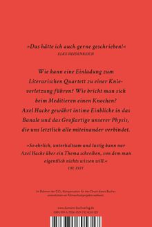 Zitat Elke Heidenreich: „Das hätte ich auch gerne geschrieben!“ Beschreibung von Axel Hackes Werk. Zitat DIE ZEIT.