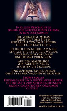 Texte beschreiben erotische Geschichten voller Leidenschaft. Im Hintergrund eine Frau von hinten in Unterwäsche.