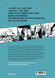 „Es geht los“, sagt Zero. „Endlich“, sagt Adam. Dann ist das Grinsen verschwunden. Comic-Bilder zeigen Szenen.