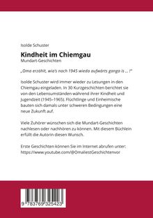 Isolde Schuster: Kindheit im Chiemgau, Mundart Geschichten, Buch