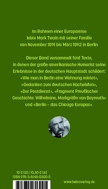 Mark Twain: Wie man in Berlin eine Wohnung mietet, Buch