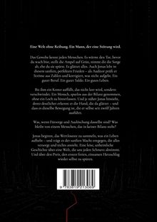 Text: "Eine Welt ohne Reibung. Ein Mann, der eine Störung wird."
Beschreibung von unerklärlichen Ereignissen und Aufbegehren gegen Kontrolle.