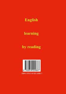 Text: "English learning by reading." Roter Hintergrund, gelbe Schrift, darunter ein Barcode mit ISBN.