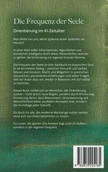 Titel: "Die Frequenz der Seele". Thema: Orientierung im KI-Zeitalter. Hintergrund: Grüner Textilhintergrund.