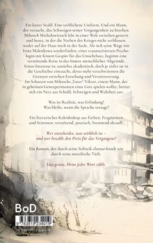 Ein Text beschreibt eine Geschichte über Vergangenheitsbewältigung, Schuld und Wahrheit. Hintergrund: ein zerstörtes Gebäude.