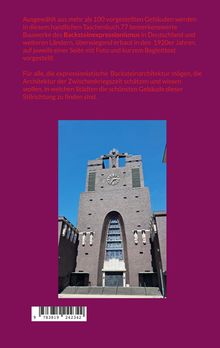 Text beschreibt ein Taschenbuch über 77 Bauwerke des Backsteinexpressionismus. Darunter ein Bild eines großen Backsteingebäudes.