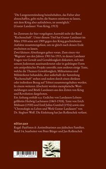 Zitat von Gustav Landauer aus 1913 über Krieg. Zusammenfassende Beschreibung von Landauers Texten gegen Krieg. Edition Pace.