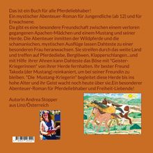 Beschreibung eines Abenteuer-Romans über ein Apachen-Mädchen, einen Mustang und schamanische Erlebnisse. Autorin Andrea Stopper.