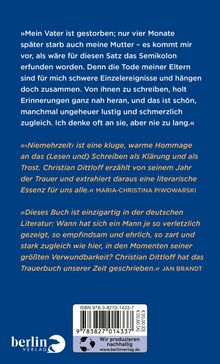 Christian Dittloff: Niemehrzeit, Buch