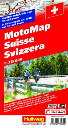 Schweiz MotoMap 1:275 000 Motorradkarte, Karten