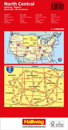 Hallwag Strassenkarte USA, North Central 1:1 Mio., Karten