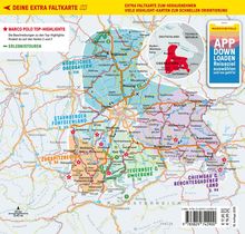 "DEINE EXTRA FALTKARTE", "MARCO POLO TOP-HIGHLIGHTS", Karte von Oberbayern, Regionen farblich markiert.