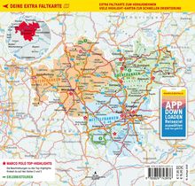 Deine Extra Faltkarte. Extra Faltkarte zum Herausnehmen. Karte von Franken mit Städten, Straßen und geografischen Grenzen.