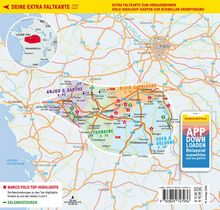 Deine Extra Faltkarte. Marco Polo Highlights. Karte von Frankreichs Loire-Tal, markiert mit Städten, Straßen und Highlights.