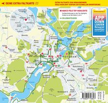 „DEINE EXTRA FALTKARTE; TOP-HIGHLIGHTS; APP DOWNLOADEN“ 

Stadtkarte von Potsdam mit markierten Sehenswürdigkeiten.