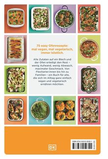75 easy Ofenrezepte: mal vegan, mal vegetarisch, immer köstlich. Verschiedene bunte Gerichte in rechteckigen Formen.