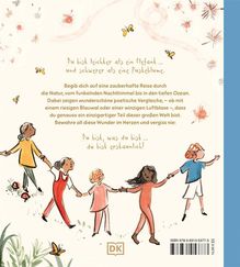 Texte: "Du bist leichter als ein Elefant ...", "Du bist, was du bist ... du bist erstaunlich!" Illustration: Kinder halten sich an den Händen, umgeben von Schmetterlingen und Pflanzen.