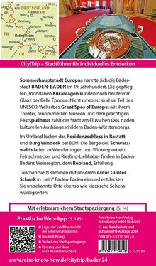 Günter Schenk: Reise Know-How CityTrip Baden-Baden, Buch