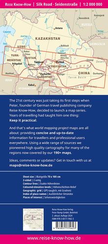 Reise Know-How Landkarte Seidenstraße / Silk Road (1:2 000 000): Durch Zentralasien nach China / To China through Central Asia, Karten