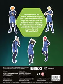 "Begleite Isagi und die anderen Teilnehmer des Projekts Blue Lock. 100 coole Sticker erwarten dich! Logo von Blue Lock."