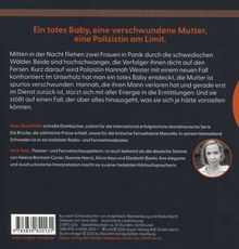 Text in hellen, großen Buchstaben: "Ein totes Baby, eine verschwundene Mutter, eine Polizistin am Limit." Darunter ausführliche Buchbeschreibung.