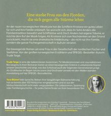 Eine starke Frau aus den Fjorden, die sich gegen alle Stürme lehnt. Text über eine Frau in norwegischer Fischer- und Seefahrergemeinschaft.