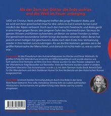 "Als der Zorn der Götter die Erde aufriss und die Welt im Feuer unterging" steht oben. Darunter ein blau hinterlegter Infotext über eine Geschichte und Autorenerklärungen. Auf der rechten Seite ist ein Foto einer lächelnden Frau. Darunter ein kurzer Text über Anne Moll.
