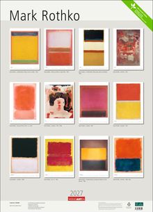 Mark Rothko, 2027. Zwölf abstrakte Gemälde in kräftigen Farben, oft mit rechteckigen Mustern.