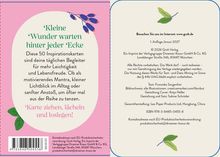 Links: "Kleine Wunder warten hinter jeder Ecke", 50 Inspirationskarten für mehr Leichtigkeit und Lebensfreude.